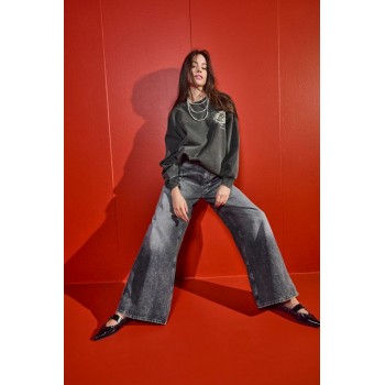 Only ONLCAMDEN HW EX WIDE BAGGY RED DNM CRO 15357690 4857015 medium grey denim