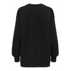 Only ONLEVISA L/S OVERSIZED O-NECK SWT 15358294 4895640 black heart vip patch salsa