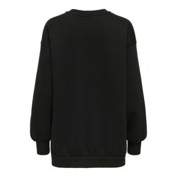 Only ONLEVISA L/S OVERSIZED O-NECK SWT 15358294 4895640 black heart vip patch salsa