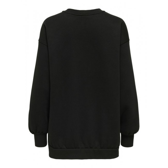 Only ONLEVISA L/S OVERSIZED O-NECK SWT 15358294 4895640 black heart vip patch salsa