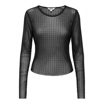 Only ONLHILEN LS RHINESTONE MESH TOP WVN 15358317 4866222 black