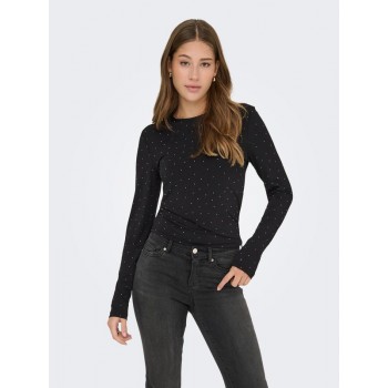 Only ONLZITA L/S O-NECK TOP BF JRS 15358986 4869236 black silver rhinestones Only ONLZITA L/S O-NECK TOP BF JRS 15358986 4869236 black silver rhinestones