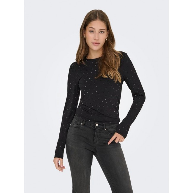 Only ONLZITA L/S O-NECK TOP BF JRS 15358986 4869236 black silver rhinestones Only ONLZITA L/S O-NECK TOP BF JRS 15358986 4869236 black silver rhinestones
