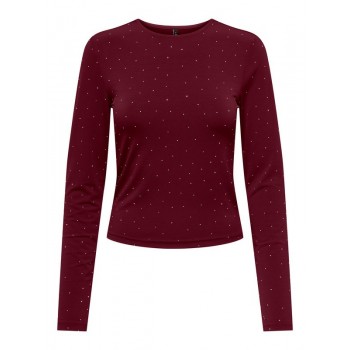 Only ONLZITA L/S O-NECK TOP BF JRS 15358986 4929057 cabernet silvwr rhinestones Only ONLZITA L/S O-NECK TOP BF JRS 15358986 4929057 cabernet silvwr rhinestones