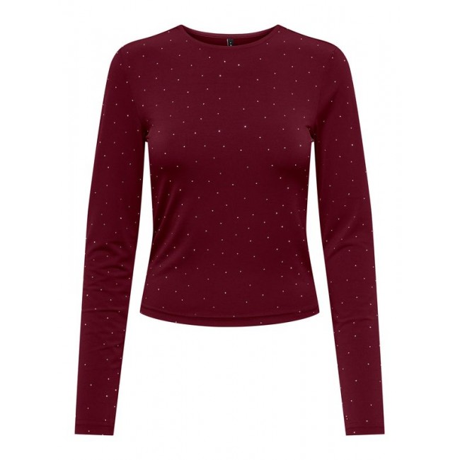 Only ONLZITA L/S O-NECK TOP BF JRS 15358986 4929057 cabernet silvwr rhinestones Only ONLZITA L/S O-NECK TOP BF JRS 15358986 4929057 cabernet silvwr rhinestones