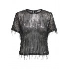 Only ONLSPACY SS SEQUINS TOP WVN 15359928 4877207 black w silver sequins