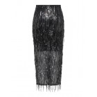 Only ONLSPACY HW LONG SEQUINS SKIRT WVN 15359937 4877211 black w silver sequins
