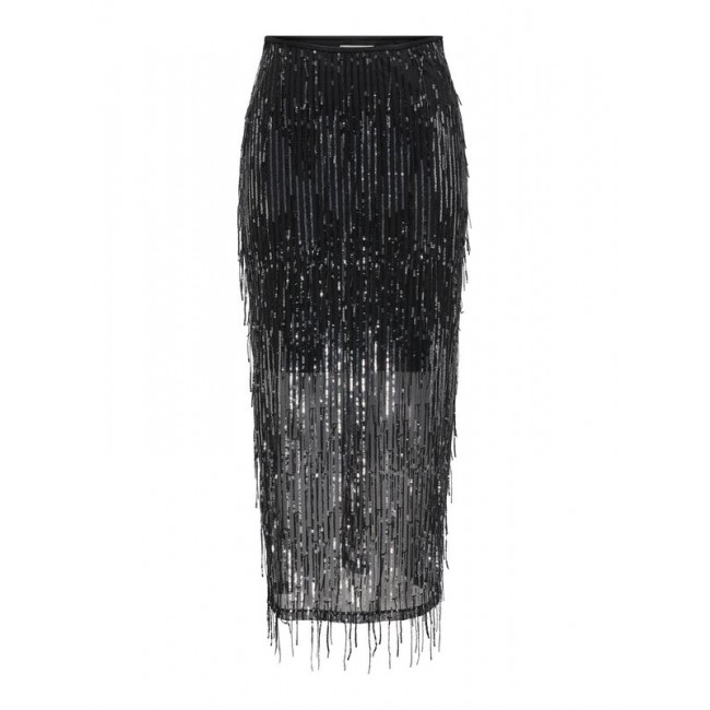 Only ONLSPACY HW LONG SEQUINS SKIRT WVN 15359937 4877211 black w silver sequins