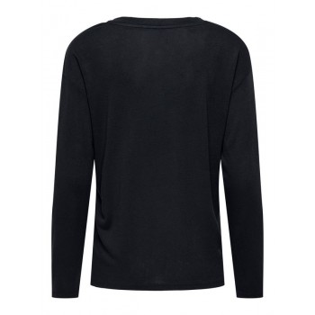 Only ONLHENRIETTA L/S V-NECK SHINE TOP JRS 15360156 4877576 black black rhinestones