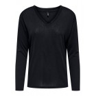 Only ONLHENRIETTA L/S V-NECK SHINE TOP JRS 15360156 4877576 black black rhinestones