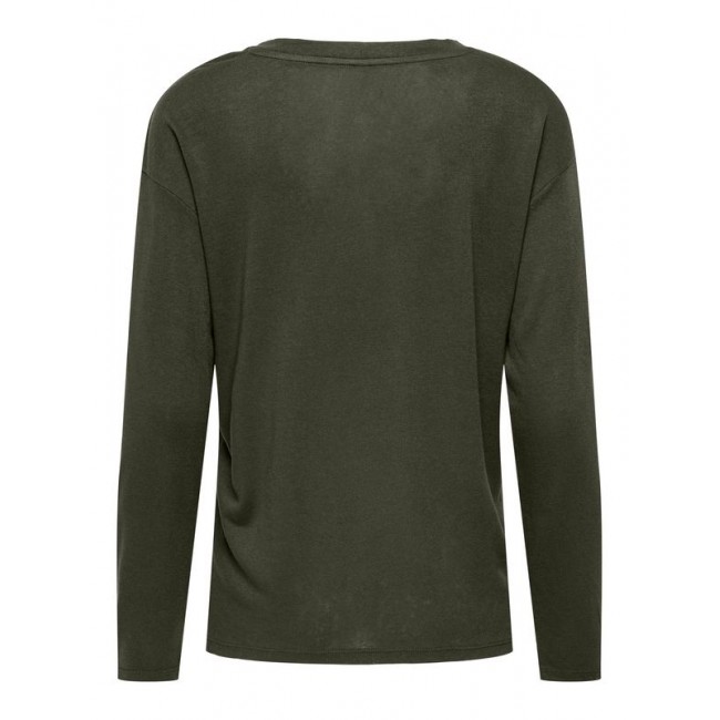 Only ONLHENRIETTA L/S V-NECK SHINE TOP JRS 15360156 4928654 forest night rhinestones
