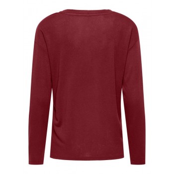 Only ONLHENRIETTA L/S V-NECK SHINE TOP JRS 15360156 4928656 cabernet cabernet rhinestones