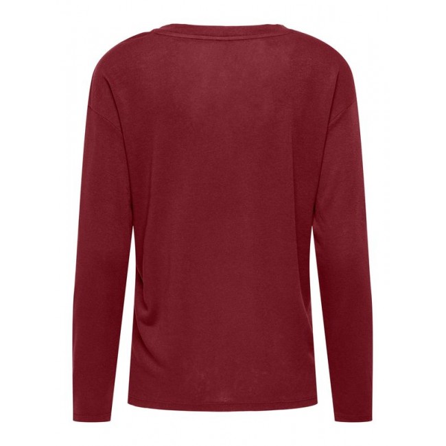 Only ONLHENRIETTA L/S V-NECK SHINE TOP JRS 15360156 4928656 cabernet cabernet rhinestones