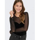 Only ONLSMOOTH L/S MESH MIX TOP BOX JRS 15360668 4895901 black heart