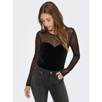 Only ONLSMOOTH L/S MESH MIX TOP BOX JRS 15360668 4895901 black heart Only ONLSMOOTH L/S MESH MIX TOP BOX JRS 15360668 4895901 black heart