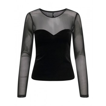 Only ONLSMOOTH L/S MESH MIX TOP BOX JRS 15360668 4895901 black heart