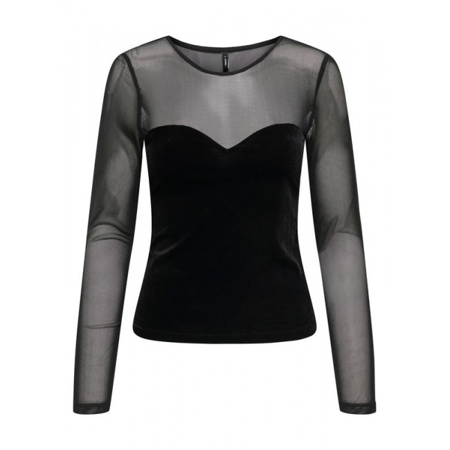 Only ONLSMOOTH L/S MESH MIX TOP BOX JRS 15360668 4895901 black heart