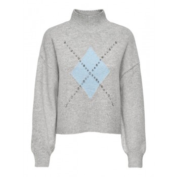 Only ONLWAKEFIELD LIFE LS BLING HIGHNECK KNT 15361129 4947152 light grey melange cashmere