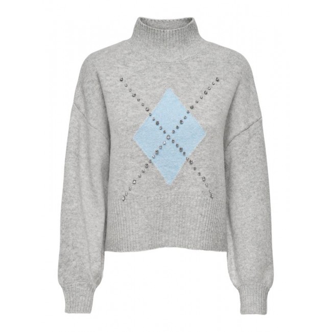 Only ONLWAKEFIELD LIFE LS BLING HIGHNECK KNT 15361129 4947152 light grey melange cashmere