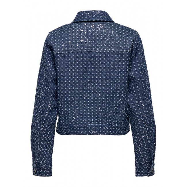 Only ONLEVITA SHIMMER BOUCLE JACKET OTW 15361655 4898973 dark blue denim