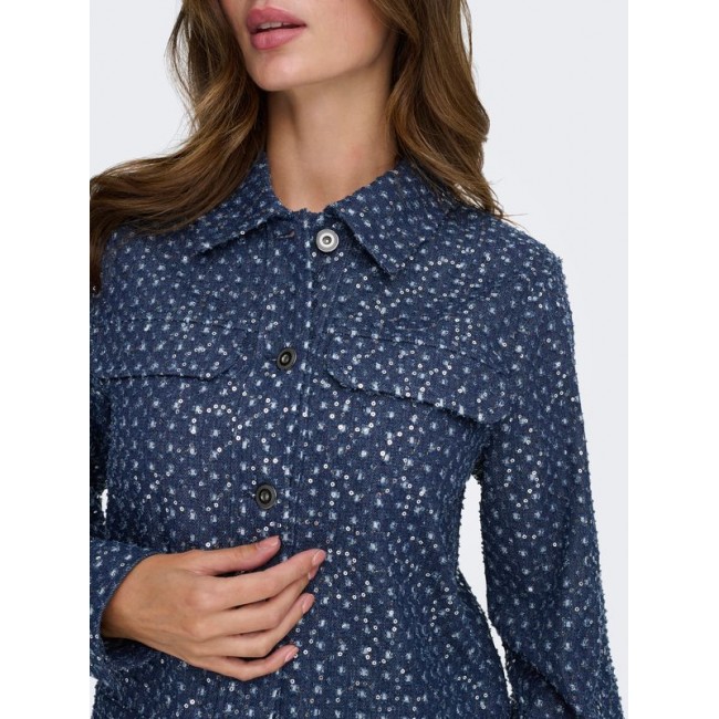Only ONLEVITA SHIMMER BOUCLE JACKET OTW 15361655 4898973 dark blue denim
