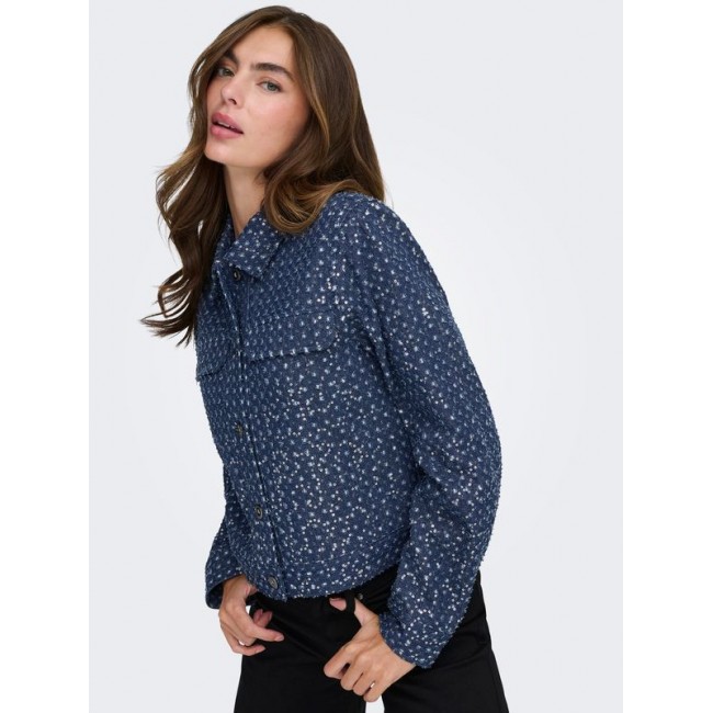 Only ONLEVITA SHIMMER BOUCLE JACKET OTW 15361655 4898973 dark blue denim