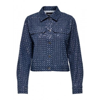 Only ONLEVITA SHIMMER BOUCLE JACKET OTW 15361655 4898973 dark blue denim