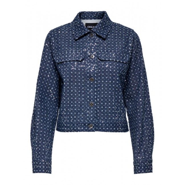 Only ONLEVITA SHIMMER BOUCLE JACKET OTW 15361655 4898973 dark blue denim