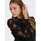 Only ONLLAVIN L/S O-NECK MIX SWT 15362196 4896223 black black mesh sleeves