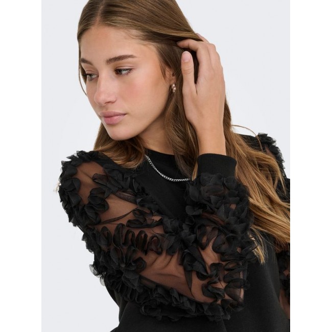 Only ONLLAVIN L/S O-NECK MIX SWT 15362196 4896223 black black mesh sleeves