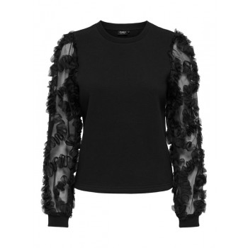 Only ONLLAVIN L/S O-NECK MIX SWT 15362196 4896223 black black mesh sleeves