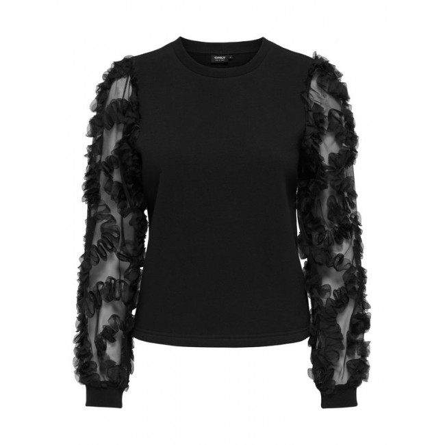 Only ONLLAVIN L/S O-NECK MIX SWT 15362196 4896223 black black mesh sleeves