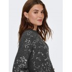 Only ONLALTA LS SEQUIN O-NECK KNT 15353230 4806823 dark grey melange silver sequins Only ONLALTA LS SEQUIN O-NECK KNT 15353230 4806823 dark grey melange silver sequins