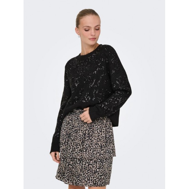 Only ONLALTA LS SEQUIN O-NECK KNT 15353230 4894515 black black sequins