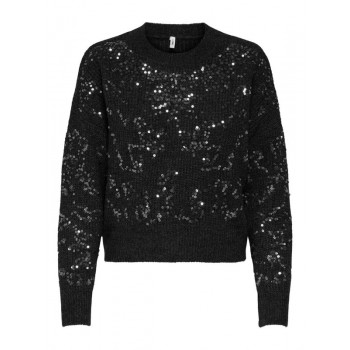 Only ONLALTA LS SEQUIN O-NECK KNT 15353230 4894515 black black sequins