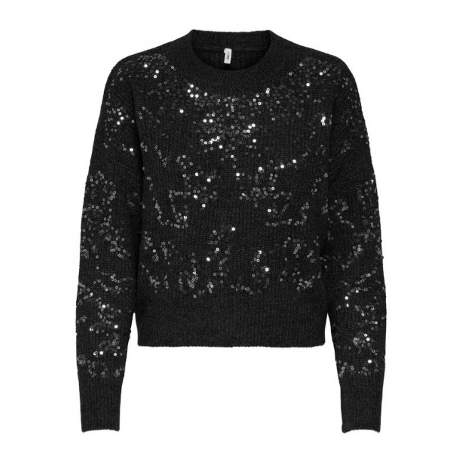 Only ONLALTA LS SEQUIN O-NECK KNT 15353230 4894515 black black sequins