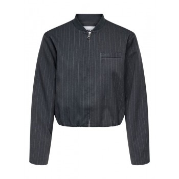 Only ONLAGGIE LIFE L/S PINSTRIPE BOMBER TLR 15353558 4810766 dark grey melange white pinst