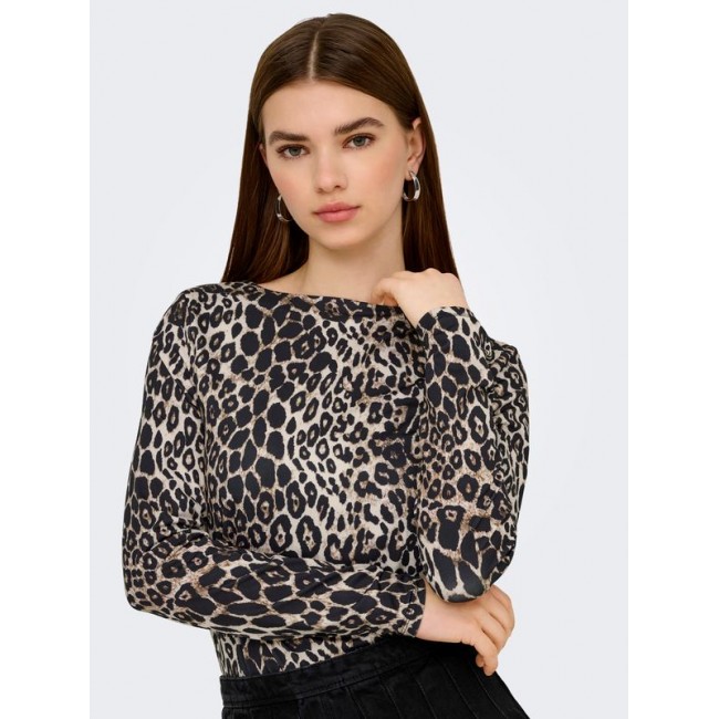 Only ONLLONE AOP L/S TWO WAY TOP JRS 15354789 4822265 cloud dancer leo aop
