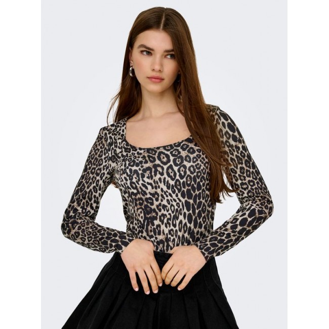 Only ONLLONE AOP L/S TWO WAY TOP JRS 15354789 4822265 cloud dancer leo aop