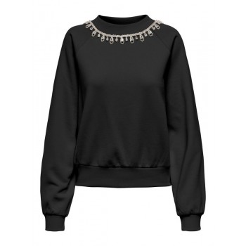 Only ONLJETT L/S O-NECK EMB. BOX SWT 15355912 4822108 black embellishment