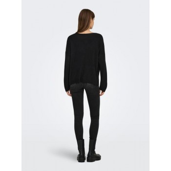 Only ONLSTARRY LS SEQUIN BOXY V-NECK KNT 15359241 4871317 black black sequins