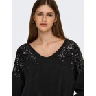 Only ONLSTARRY LS SEQUIN BOXY V-NECK KNT 15359241 4871317 black black sequins Only ONLSTARRY LS SEQUIN BOXY V-NECK KNT 15359241 4871317 black black sequins
