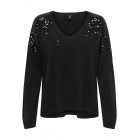 Only ONLSTARRY LS SEQUIN BOXY V-NECK KNT 15359241 4871317 black black sequins Only ONLSTARRY LS SEQUIN BOXY V-NECK KNT 15359241 4871317 black black sequins