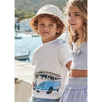 Mayoral Μπλουζα κοντοµανικη surf 25-03047-095 λευκο