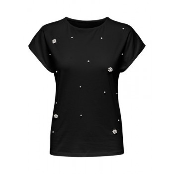 Only ONLMATTI S/S DETAIL TEE CS JRS 15362728 black pearls