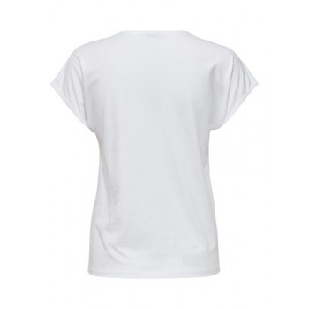 Only ONLMATTI S/S DETAIL TEE CS JRS 15362728 bright white pearls