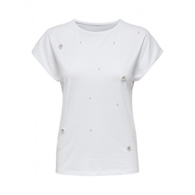 Only ONLMATTI S/S DETAIL TEE CS JRS 15362728 bright white pearls Only ONLMATTI S/S DETAIL TEE CS JRS 15362728 bright white pearls
