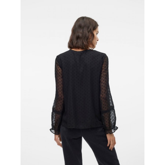 Vero moda VMLEAH LS LACE TOP WVN GA NOOS 10314692 black