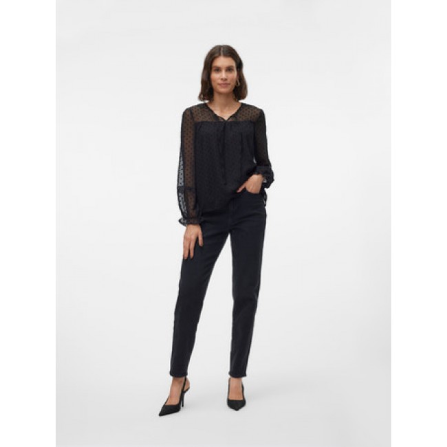 Vero moda VMLEAH LS LACE TOP WVN GA NOOS 10314692 black