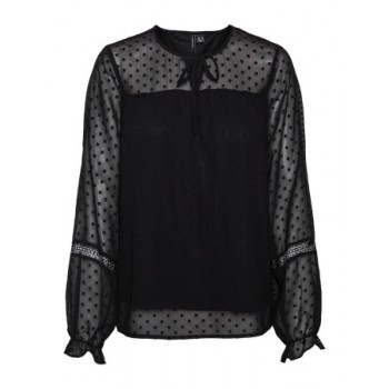 Vero moda VMLEAH LS LACE TOP WVN GA NOOS 10314692 black